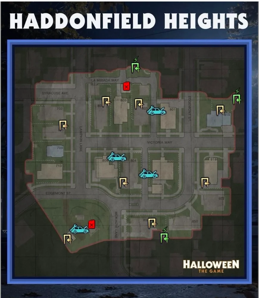 Haddonfield Heights in-game map