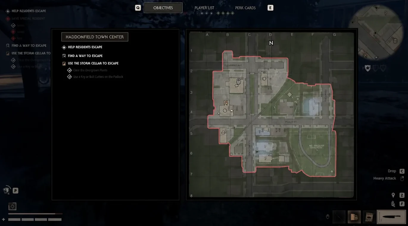 Haddonfield Town Center in-game map