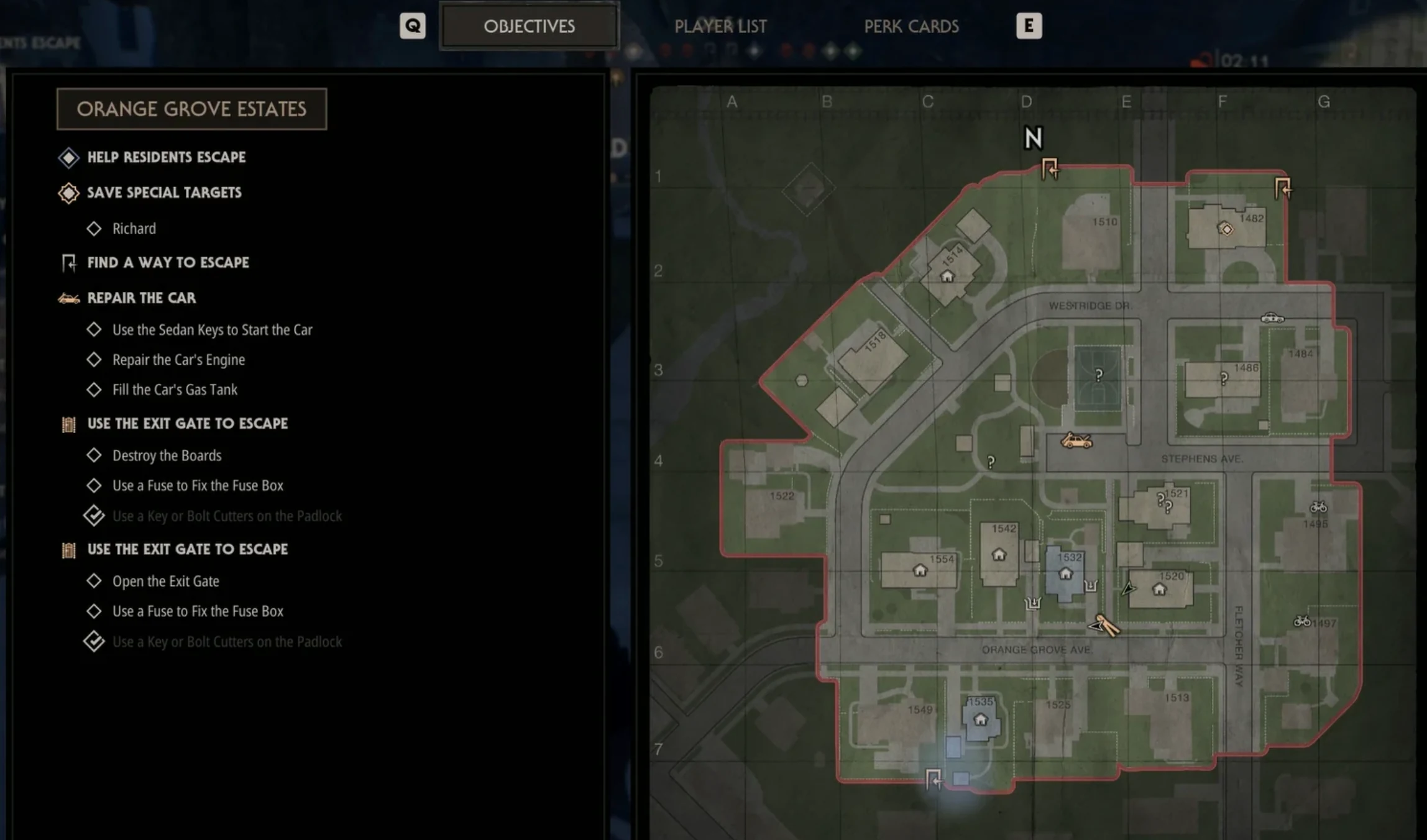 Orange Grove Estates in-game map